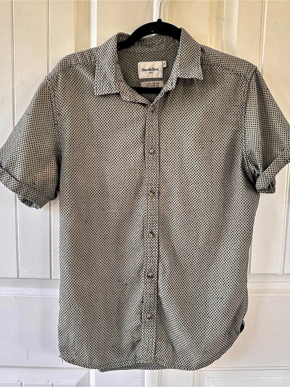 Goodfellow & Co Short Sleeve Patterned Cotton Shirt Size Medium Like New